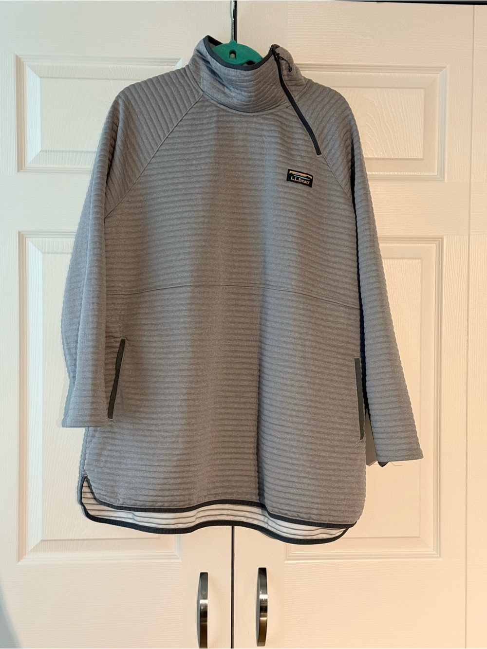 L.L. Bean Light Gray Ribbed Pullover